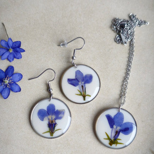 Komplet biżuterii z żywicy LOBELIA