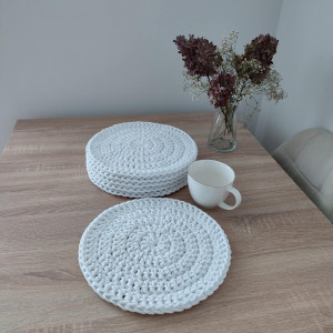 Komplet podkładek szydełkowych pod talerze 6szt. 28cm