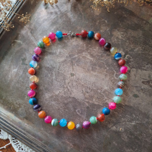 Korale agat mix kolorów