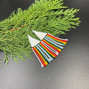 koralikowe kolczyki w paski #549