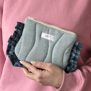 Kosmetyczka w kratkę morska fala