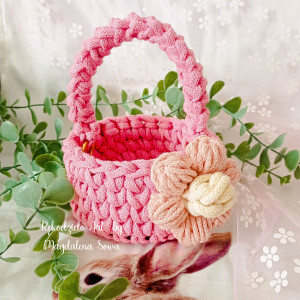 Koszyk z kwiatkiem, Koszyczek ze sznurka, Koszyk wielkanocny