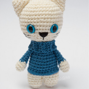 Kot w niebieskim swetrze Maskotka bezpieczne oczy