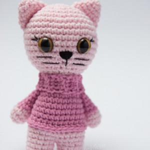 Kotka w różowym swetrze Maskotka bezpieczne oczy