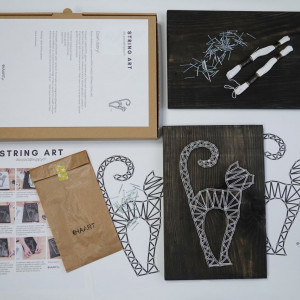 Kreatywny BOX  KOT string art