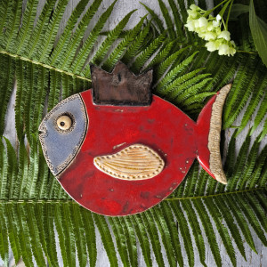 Królewska RYBA w koronie - ozdoba wisząca