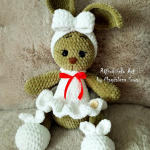 Królik na szydełku, Maskotka, Szydełko, Na prezent