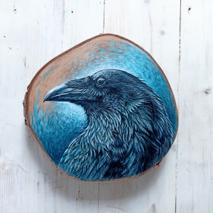 Kruk - obraz na drewnie
