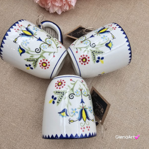 Kubek ceramiczny folkowy Bell dekoracja Tulipan kaszubska ceramika