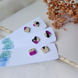 Kwadratowe sztyfty - beż i fuksja