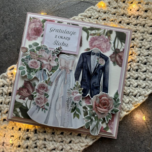 Kwiatowa kartka ślubna
