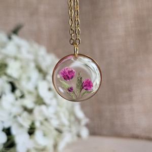 Kwiatowa łąka złota zawieszka gipsówka różowe