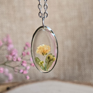 Kwiatowy bukiet zawieszka żółta wisiorek