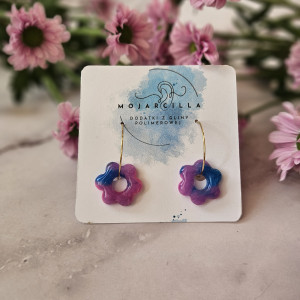 Kwiaty na kółku kolczyki