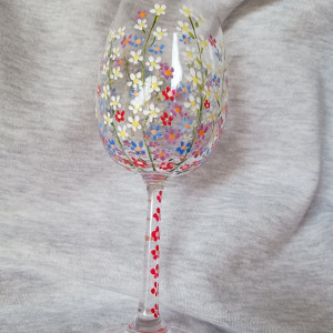 Kwiecisty kieliszek do wina, soku 280 ml.