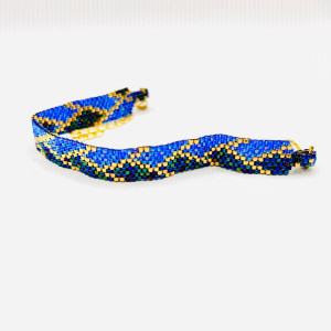 ŁADNA GRANATOWA BRANSOLETKA Z ORNAMENTEM