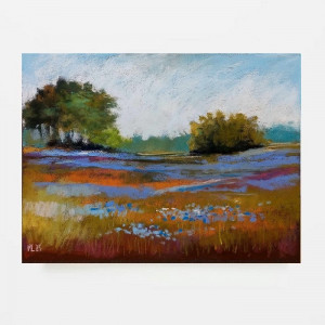 Łąka 54 -rysunek   formatu 18/24 cm - praca pastelami
