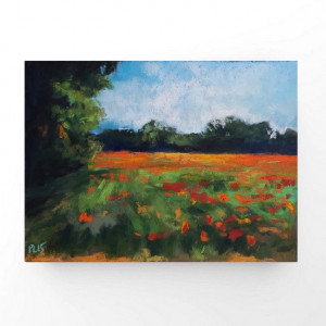Łąka-  praca formatu 18/24 cm pastele