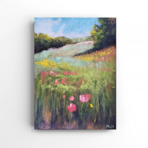 Łąka -rysunek   24/18 cm pastele suche