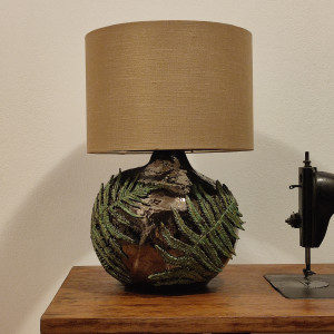 Lampa ceramiczna liść paproci
