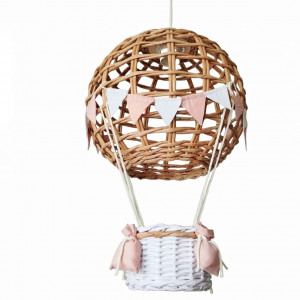 Lampa dziecięca balon handmade natur biały pudróż