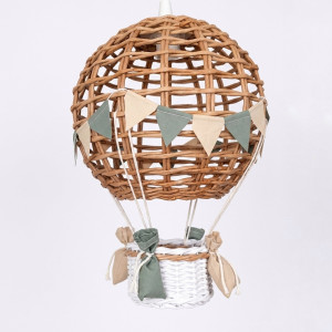 Lampa dziecięca balon handmade natur biały szalwia len