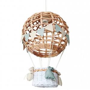 Lampa dziecięca balon handmade natur biały szalwia len