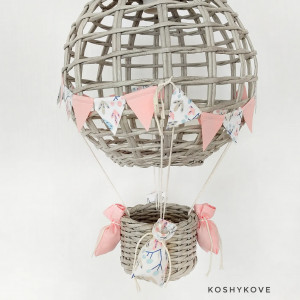 Lampa Latający BALON szary/ róż,multi