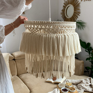 Lampa  wisząca makrama/abażur