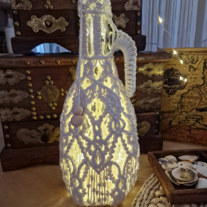 Lampion Makrama Butelka   Pleciony
