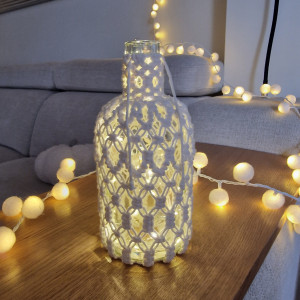 Lampion Makrama Butelka  Wazon Pleciony