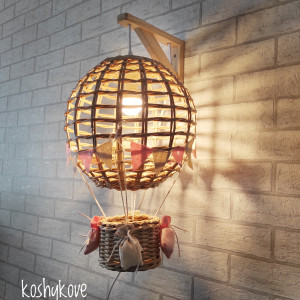 Lampka kinkiet balon pudroz /len