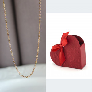 Łańcuszek w kolorze złotym opakowanie prezentowe