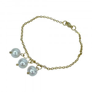 Łańcuszkowa bransoletka z perłowymi charmsami c1315