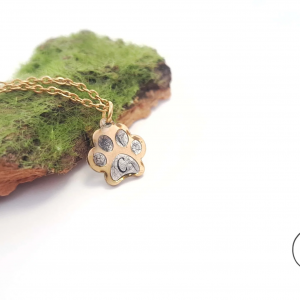 Łapka pozłacana z sierścią zwierząt (stal szlachetna)