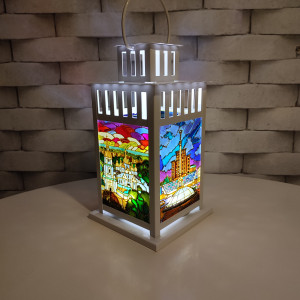 Latarenka Borrby lapion witrażowy ręcznie malowany