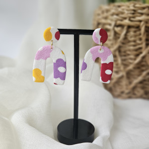 Lekkie kolczyki białe w kwiaty