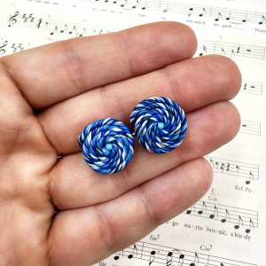 Lekkie kolczyki sutasz w kolorze niebieskim