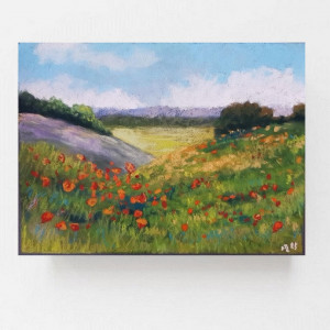 Letnia łąka-rysunek   18x24 cm pastele suche..