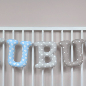 Literki z materiału, bawełniane, szyte 20  cm