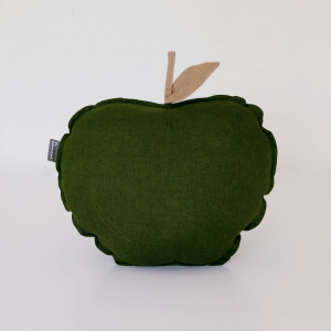 Lniana poduszka jabłko- zielone