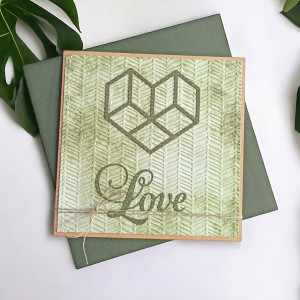 Love : kartka walentynkowa ślubna, miłosna : zieleń