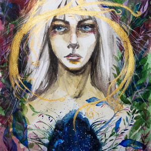 "Łucja niosąca światło" akwarela - portret A3
