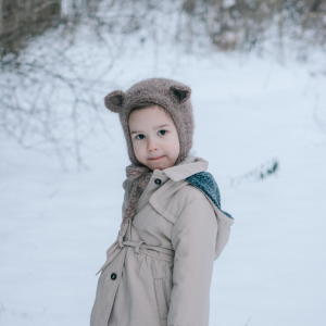 Luksusowa czapka dziecięca Brązowy Miś z alpaki i jedwabiu