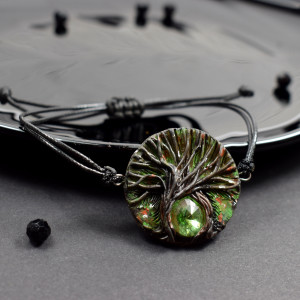 Magic Forest - bransoletka z zielonym kryształem