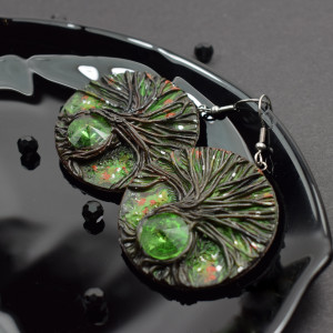 "Magic Forest" leśne kolczyki z kryształami