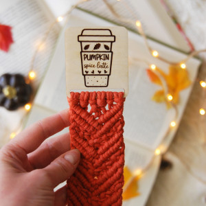 Makrama zakładka do książki Pumpkin Spice Latte