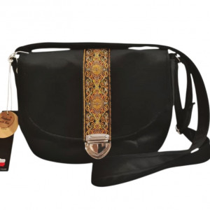 Mała czarna aksamitna listonoszka w stylu retro prezent