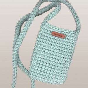 Mała torebka na ramię, etui na telefon,listonoszka szaromięta.