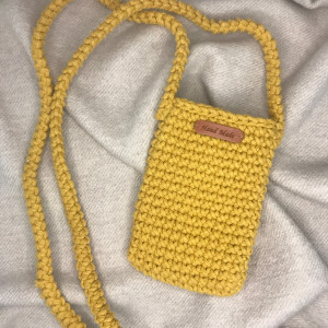 Mała torebka na ramię, etui na telefon,listonoszka żółta.